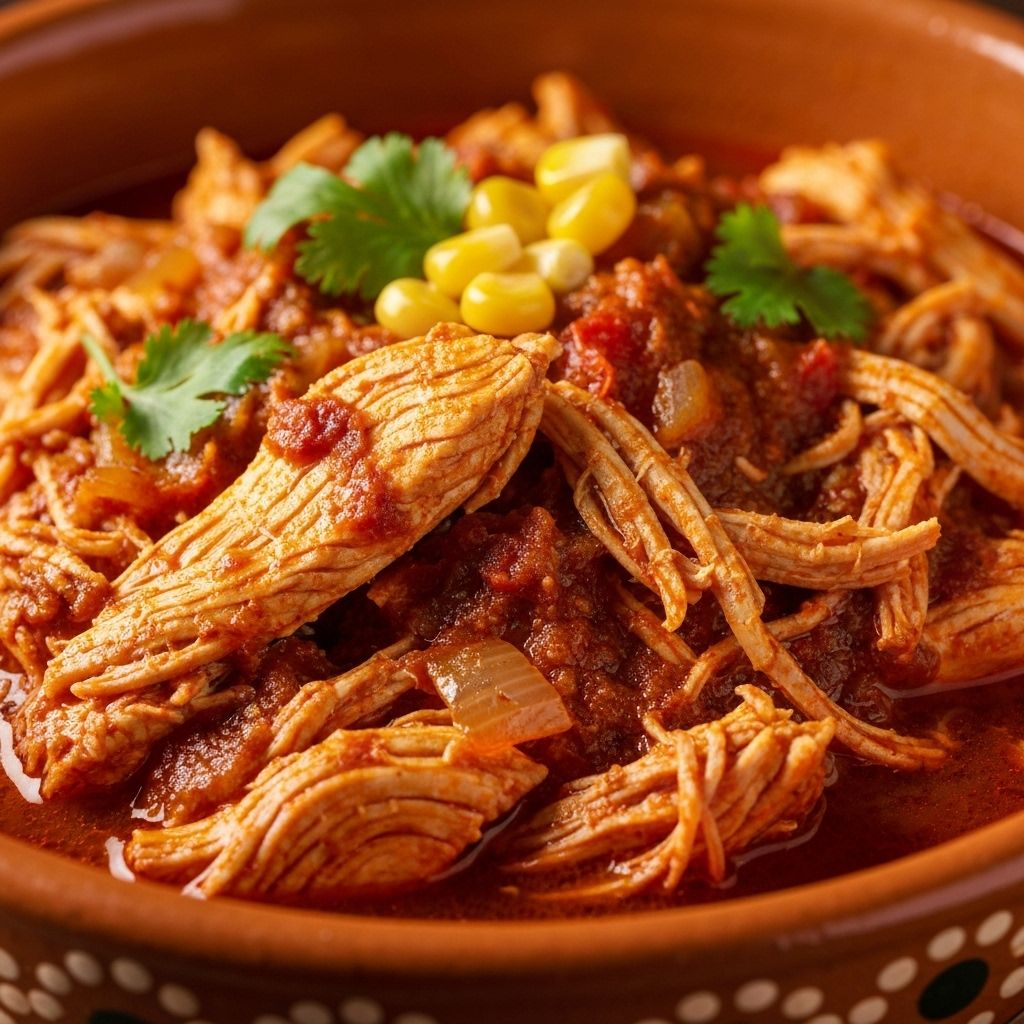 Tinga de Pollo - Shredded chicken in chipotle sauce